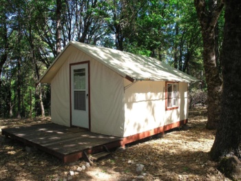 One of the tent-bungalows